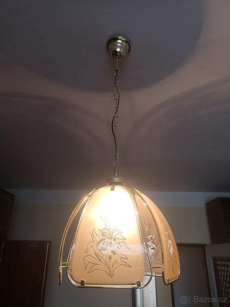 Skleněný retro lustr - 3