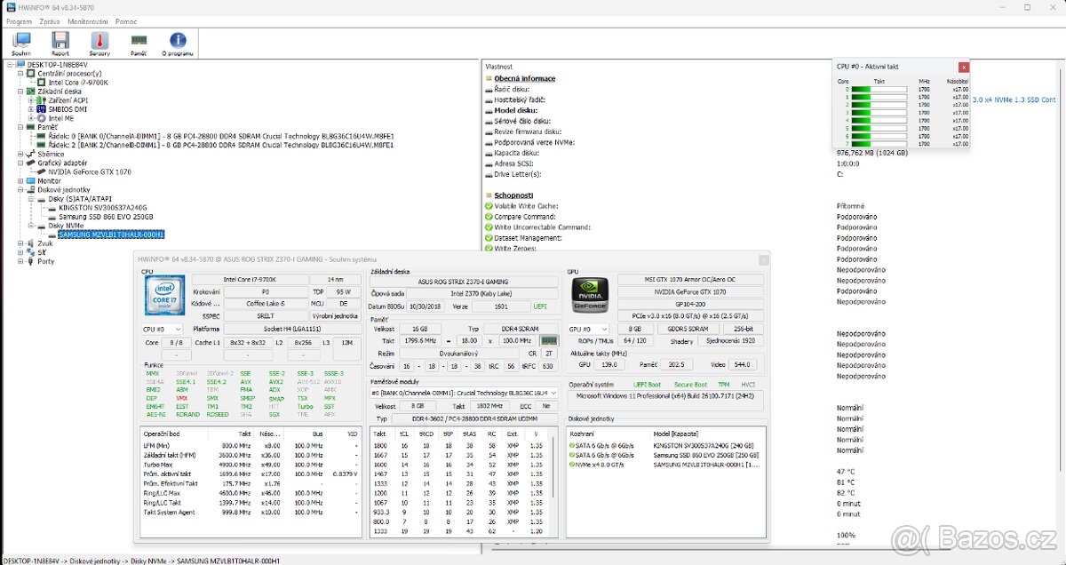 Herní PC – i7-9700K, GTX 1070 8GB, 16GB RAM, 1,4 TB SSD - 3