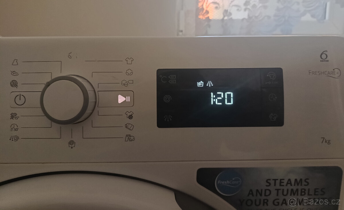PARNÍ ÚZKÁ PRAČKA WHIRLPOOL 7KG - 1200ot. - A+++ - 3