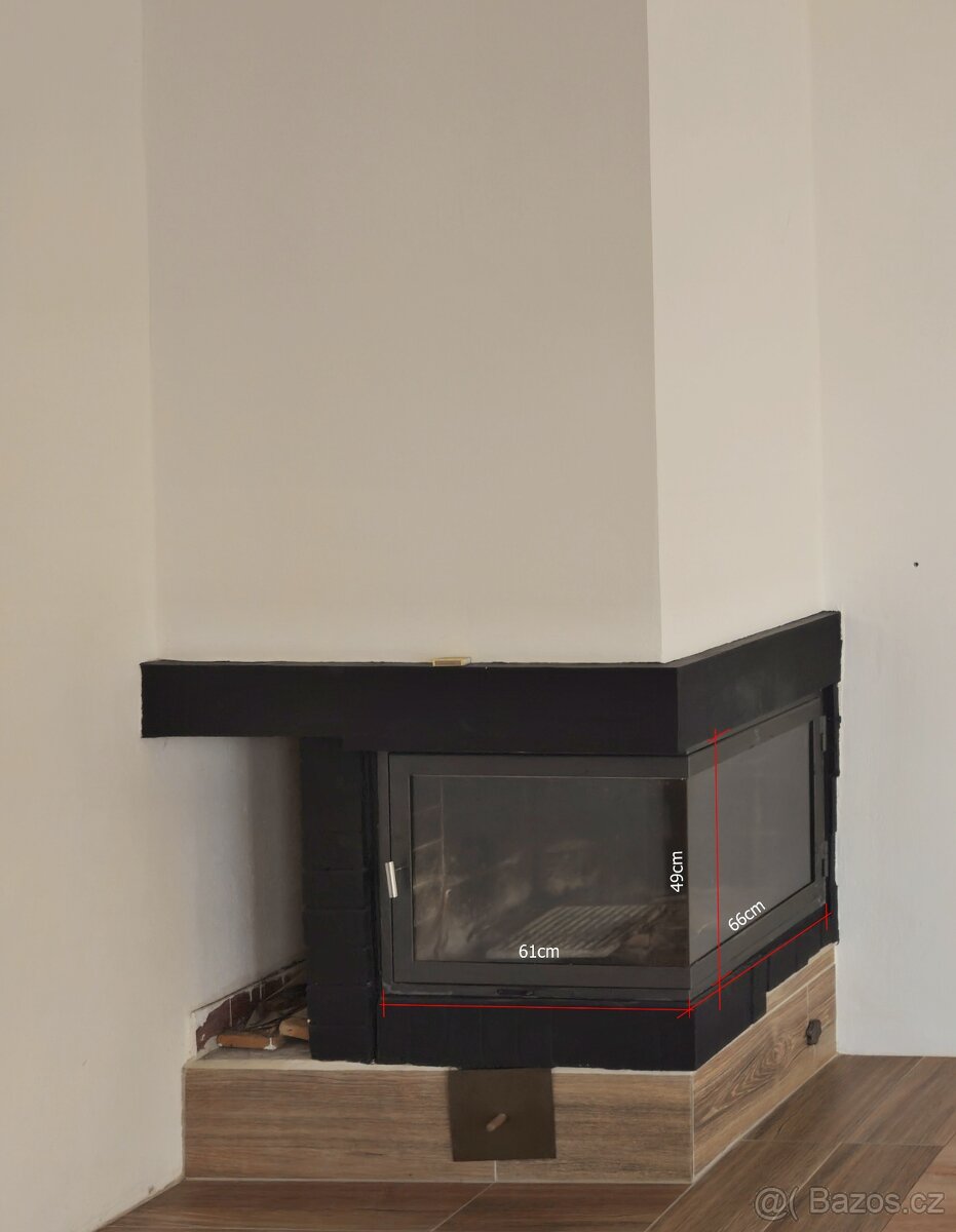 rohová krbová skleněná dvířka - 3