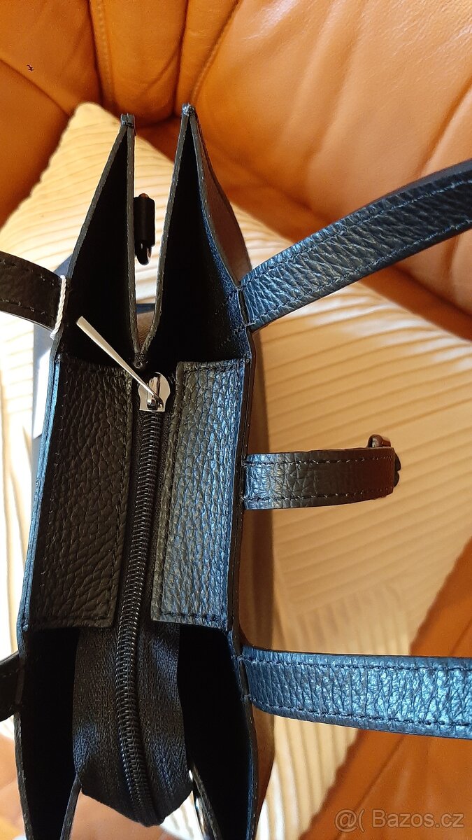 Kožená kabelka do ruky, černá - 3