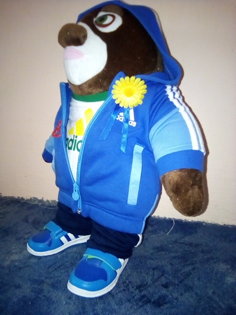Plyšový medvěd ve zn.oblečení ADIDAS vel. 3-6 měsíců - 3