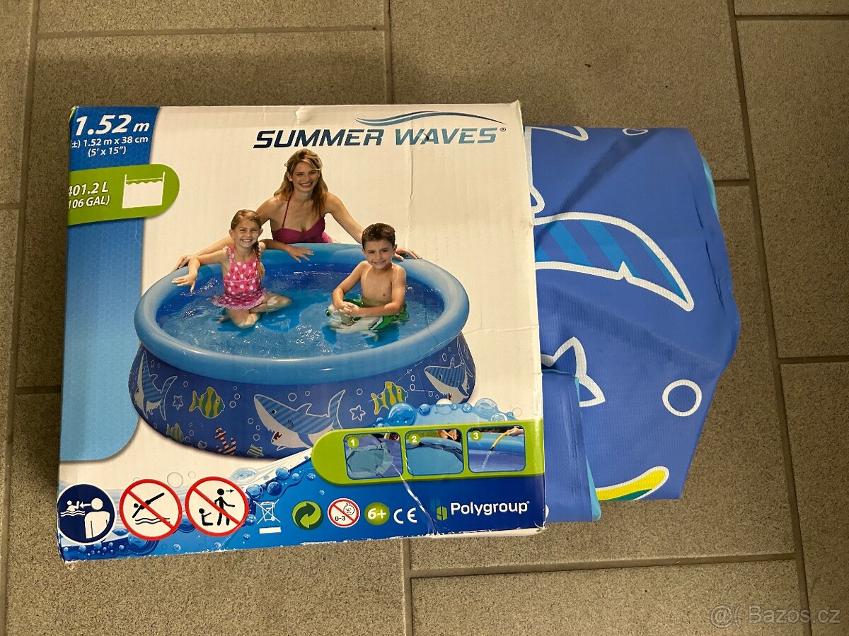 plastová mušle na písek + nafukovací bazén - 3