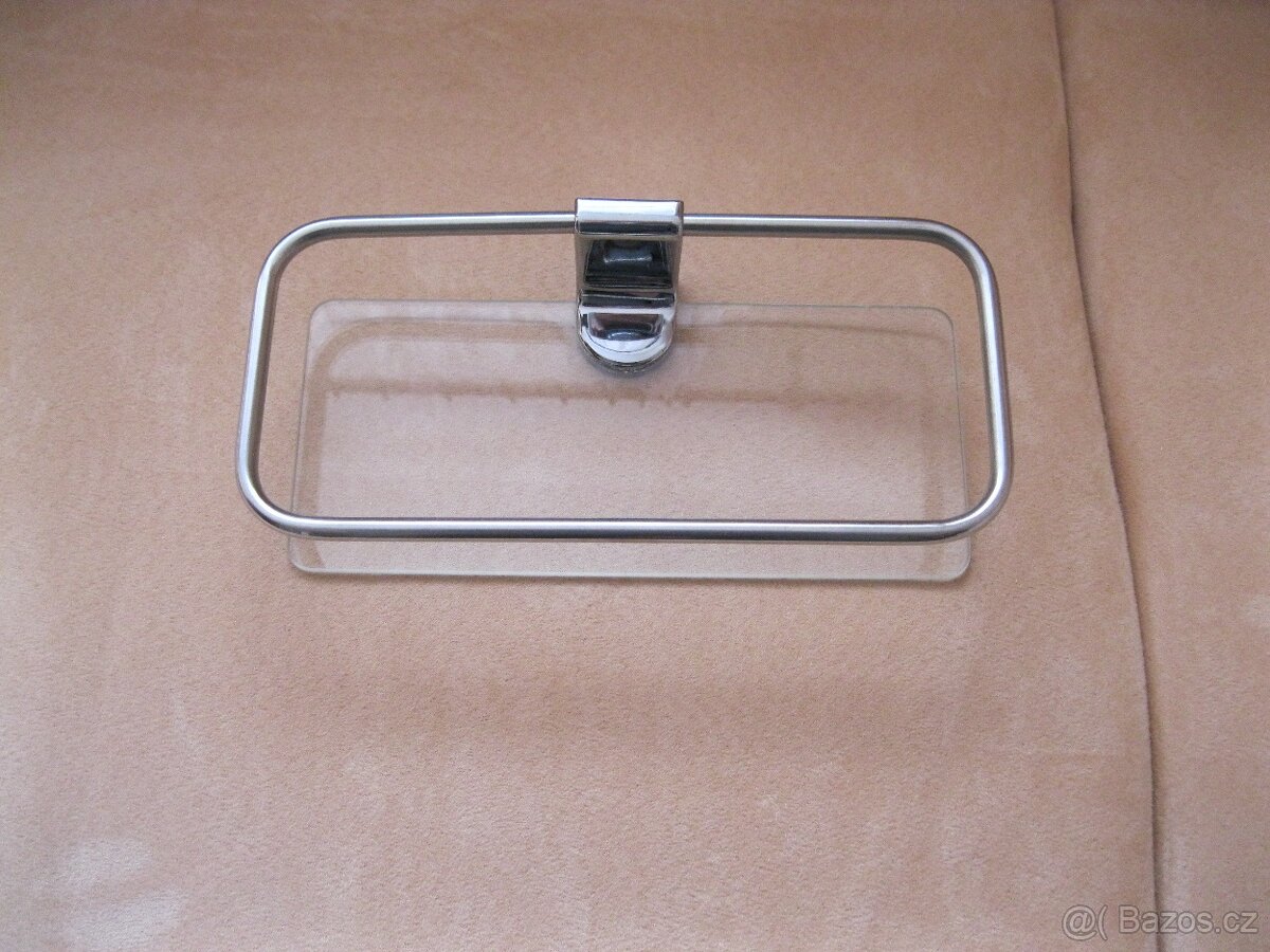 Koupelnová polička IKEA. Nerez, sklo. - 3