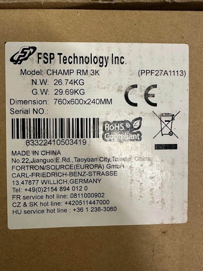 UPS RACK FSP-3000VA Psin - 3
