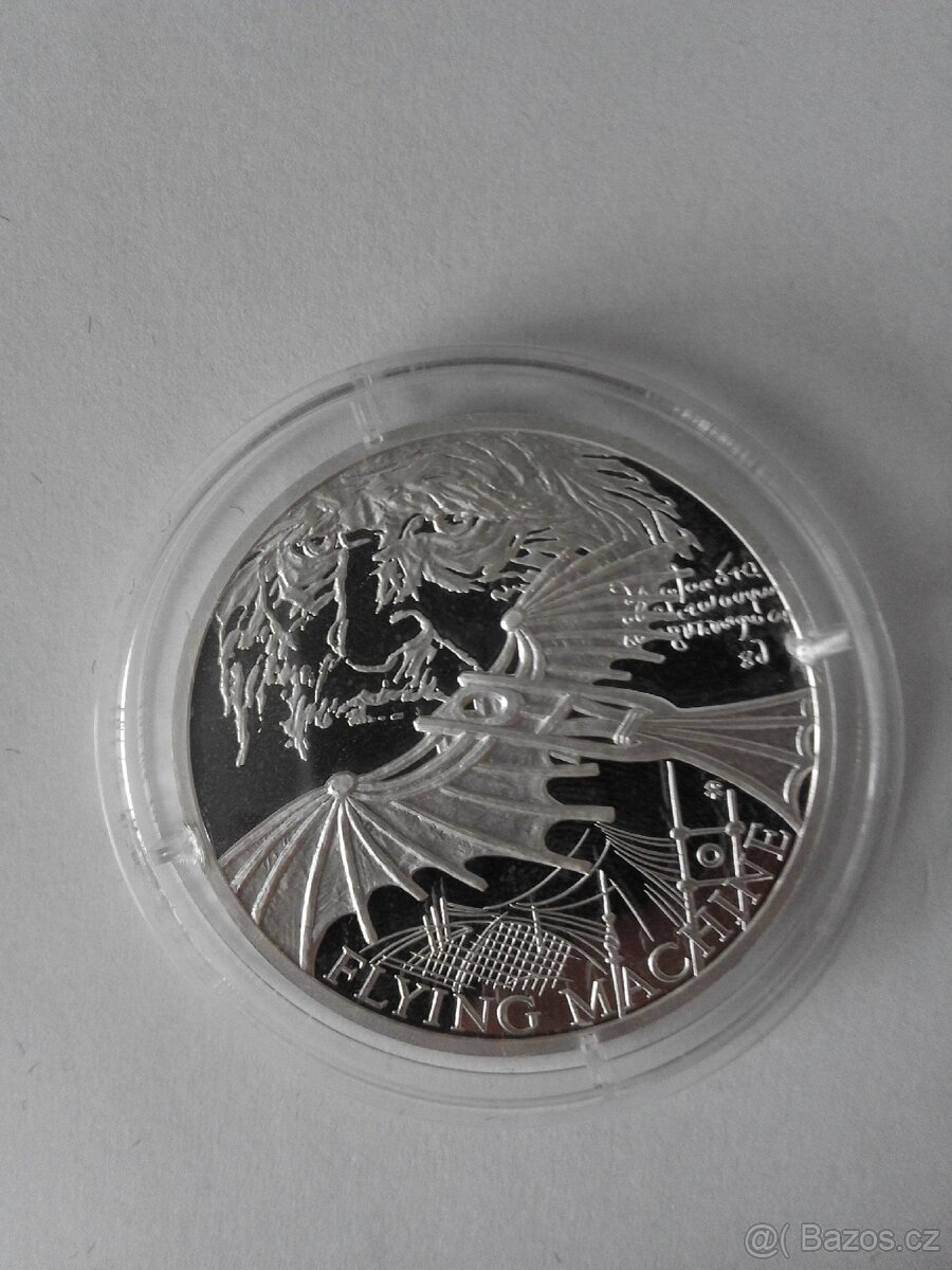 Sada 4 stříbrných mincí Vynálezy Leonarda da Vinci - 3