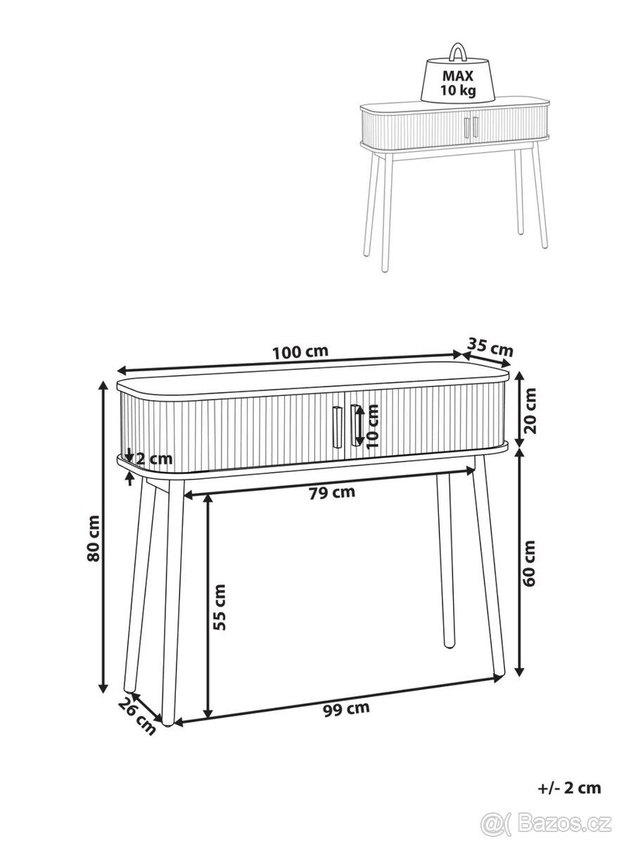Konzolový stůl SELAH Hnědá - 3
