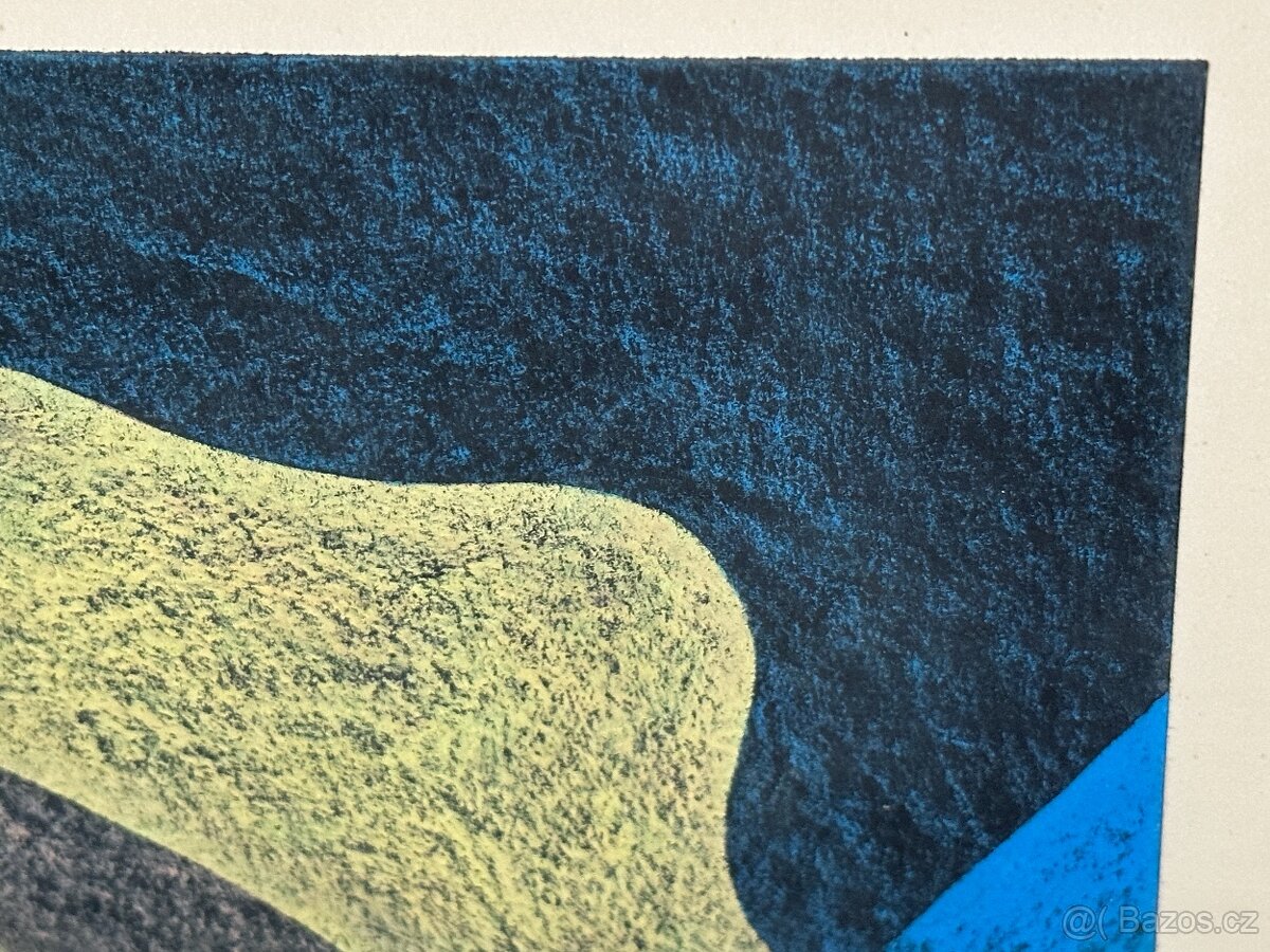 originál pastel na kartonu - Fallgren - abstrakce (1965) - 3