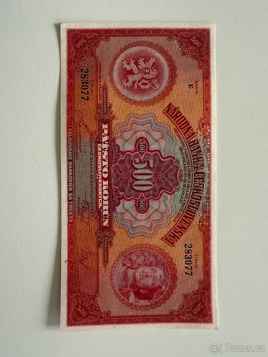 Bankovka 500 Kčs 1925 série E - 3