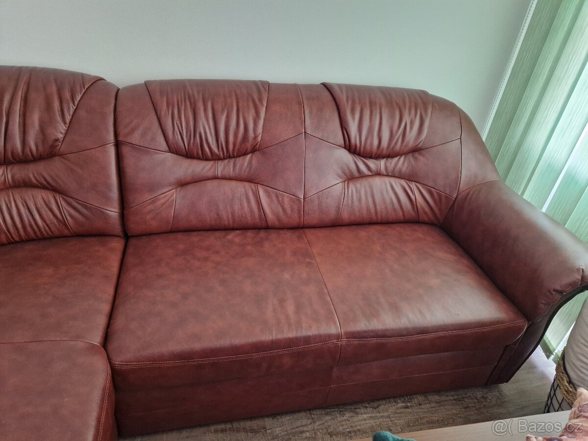 Rohová pohovka z umělé kůže - 3