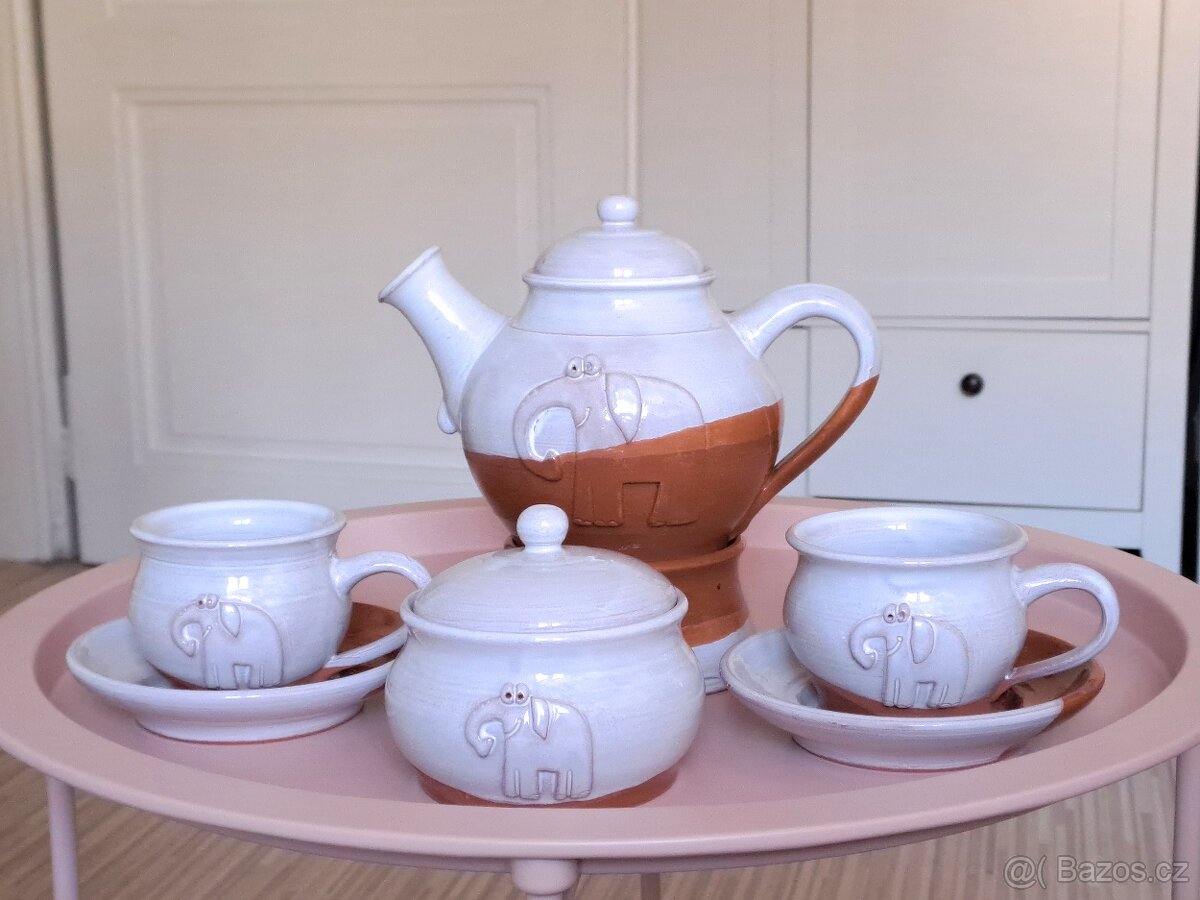 Souprava keramika na čaj / kávu - motiv SLON - 3