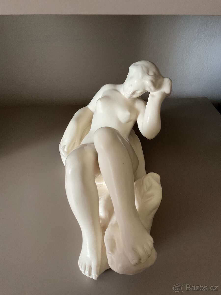 Soška akt velký starozitny 37 cm délka - 3