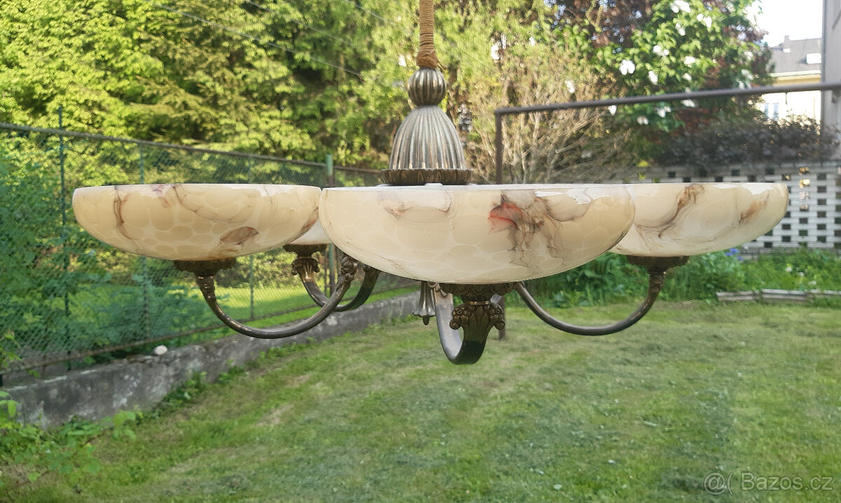 starožitný mosazný lustr - 3