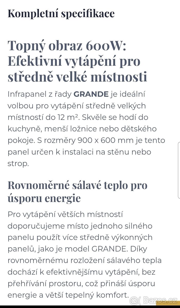 Topný obraz ( infrapanel)600W, 90x60cm - 3