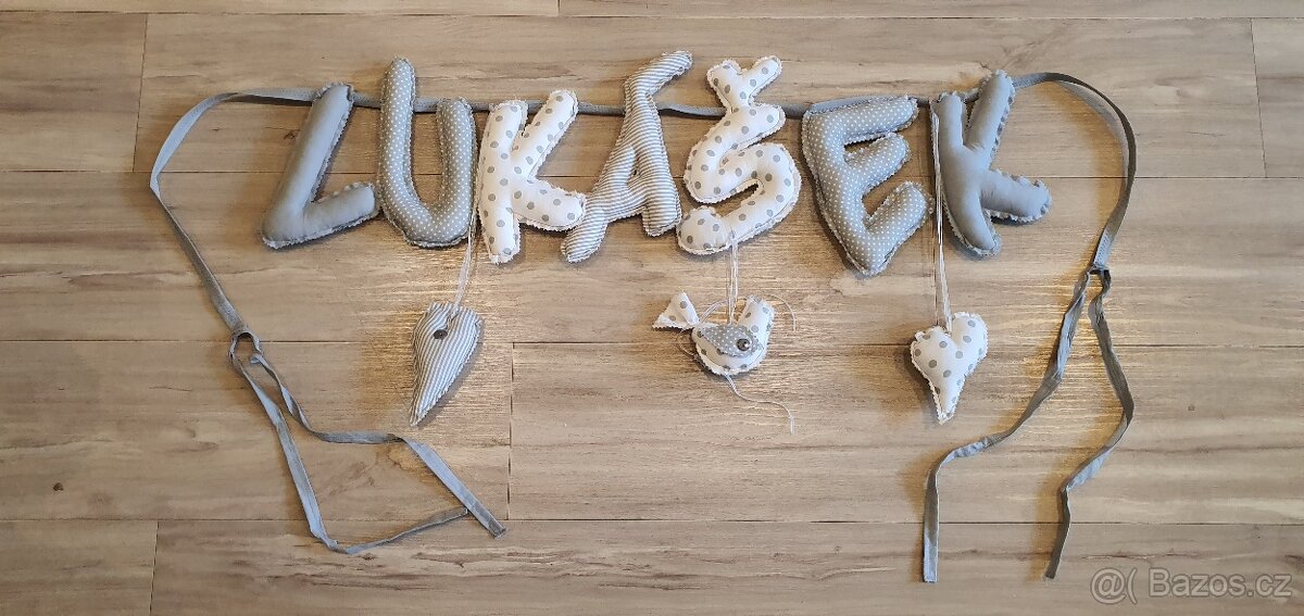 Vybavení do postýlky,: kapsář, nápis Lukášek - 3