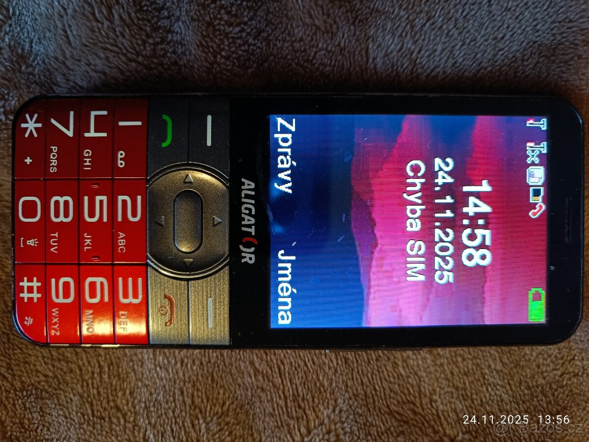 Prodám mob.TLAČÍTKOVÝ telefon ALIGATOR A900R červený - 3