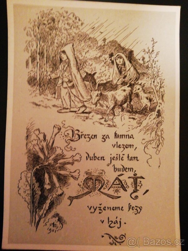 Pohlednice s kresbou - Mikuláš Aleš - 3