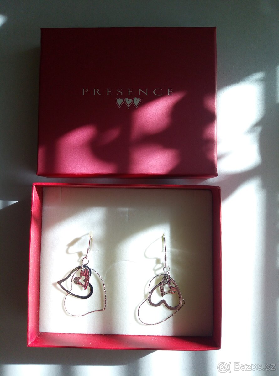 Stříbrné náušnice PRESENCE, Stříbrný náhrdelník SWAROVSKI - 3