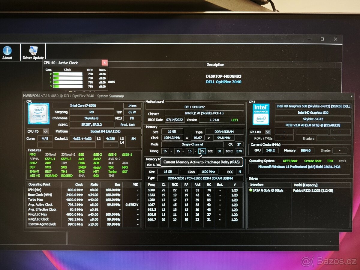 Dell mini i7-6700, 16GB, nové SSD 512GB s W11pro - 3