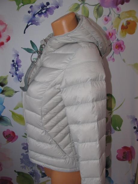 Přechodná šedá péřová bunda s kapucí NEXT vel.38 - 3