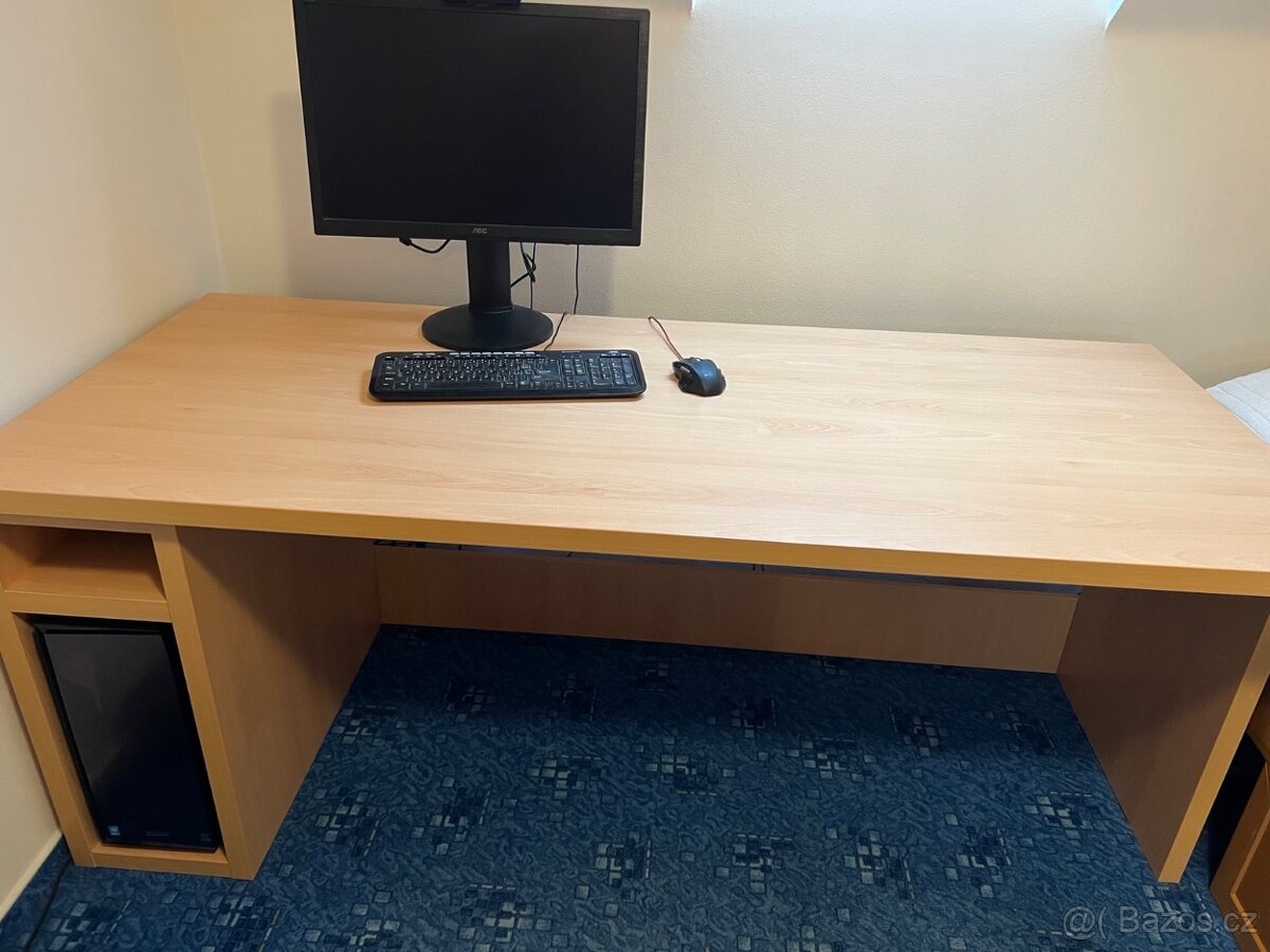 Stůl s prostorem pro počítač, buk - 3