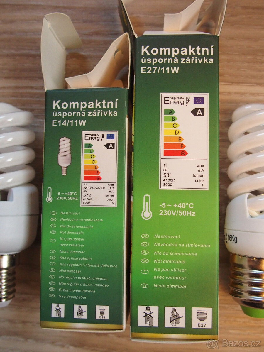 Ecolite úsporná žárovka 11W 4100K E27 + E14 - 3