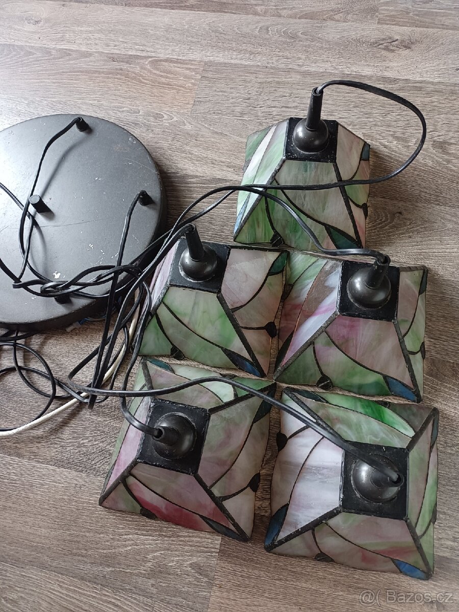Tiffany lustr 5 ramen,není prasklin, - 3