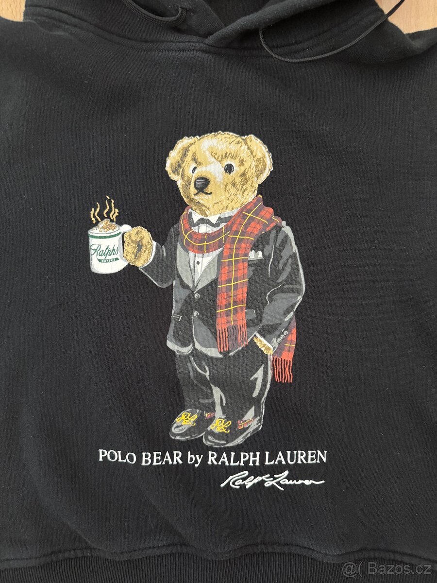 Ralph Lauren Polo černá mikina s motivem medvěd - 3