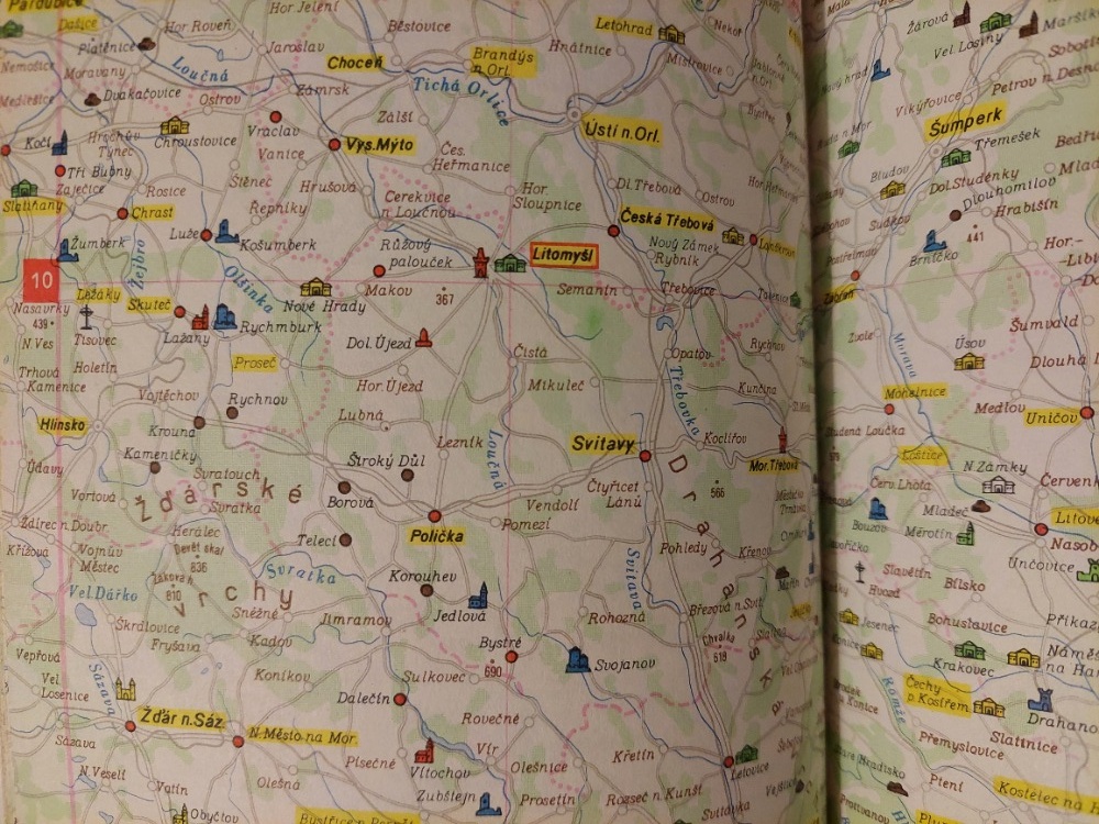 Mapa kulturních památek ČSSR - retro cestování mapa - SLEVA - 3