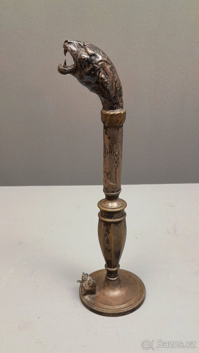 Starožitná postříbřená bronzová soška - 3
