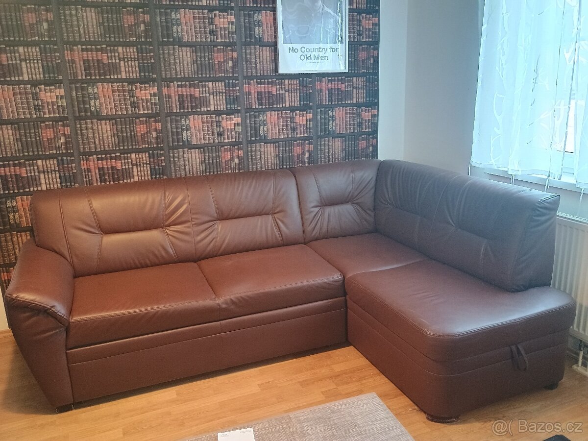Rozkládací gauč - umělá kůže - 3