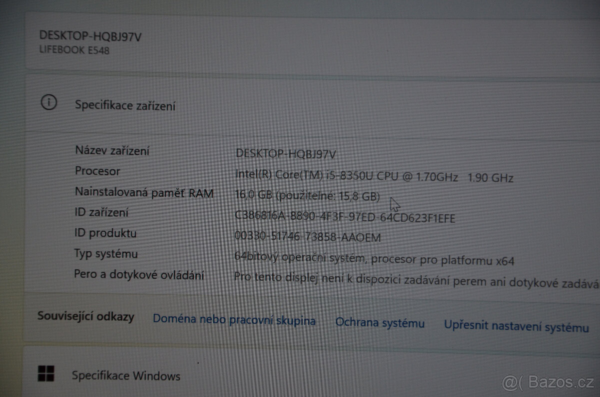 Fujitsu Lifebook E548 i5/16GB/SSD 256GB/záruka - 3