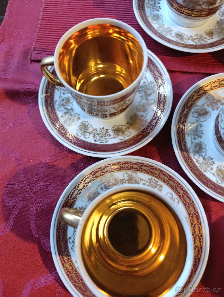 Prodám pozlacené šálky s podšálkem Orion Epiag Loket - 3