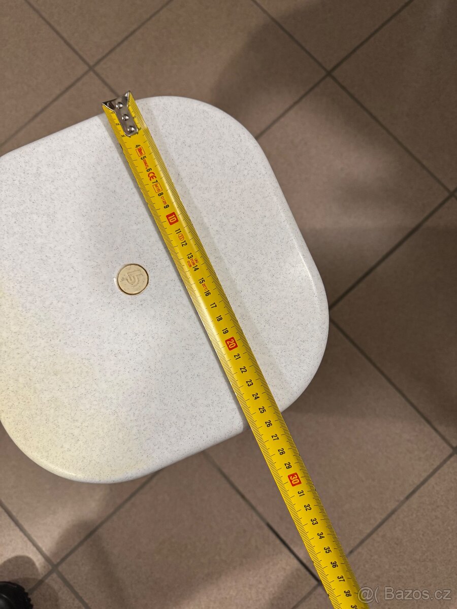 Retro nášlapný koš 25 l – bílý - 3