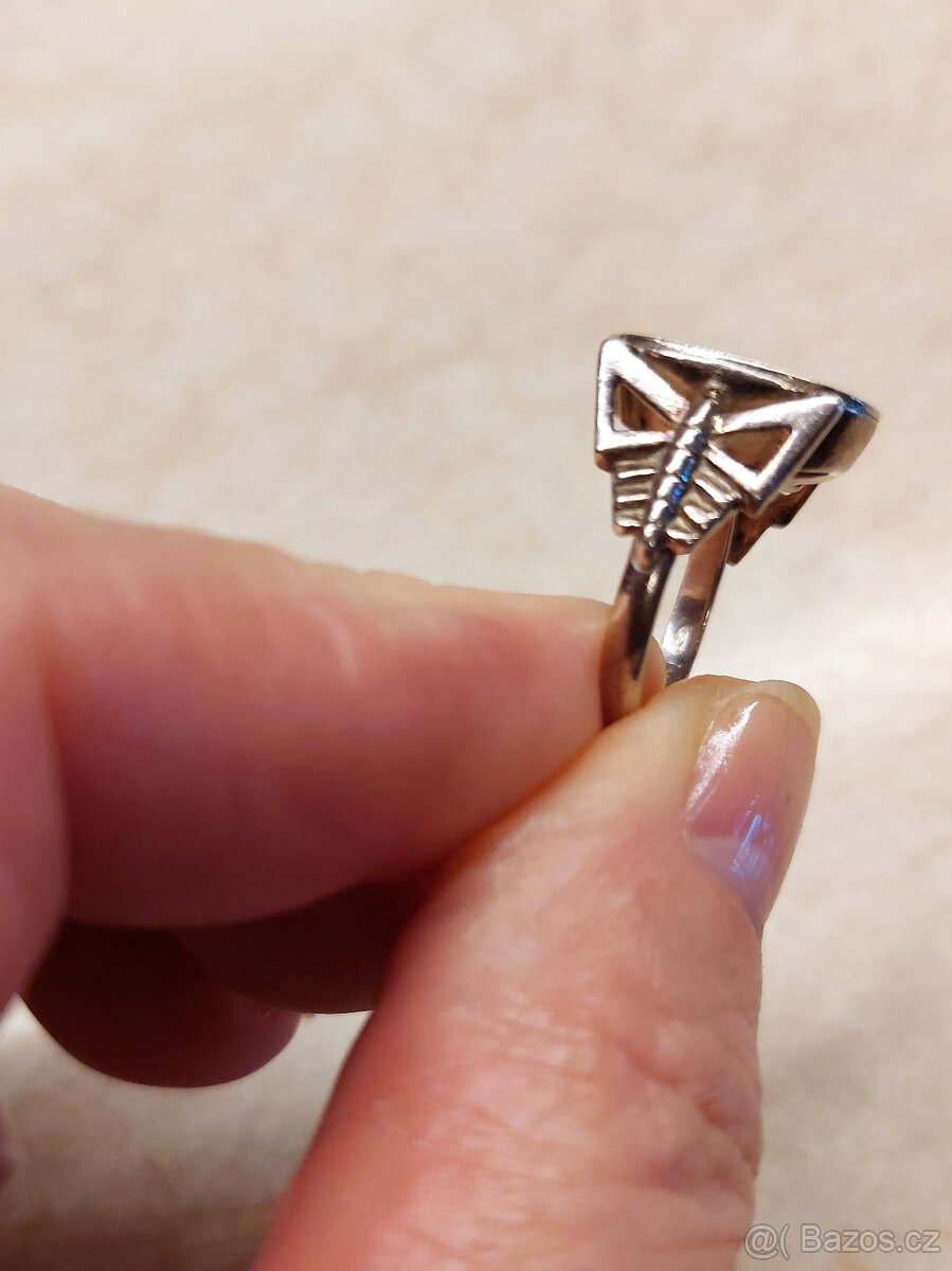 Retro stříbrný prsten - 3