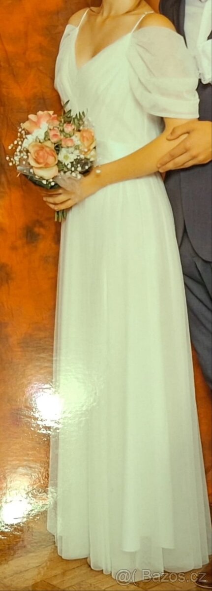 Bílé šaty na věneček vel.36 - 3