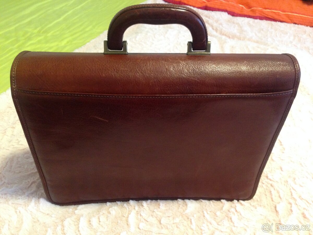Kožený kufřík, taška, spisovka - 3