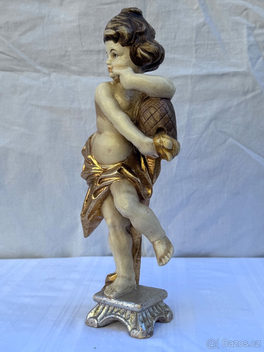 Anděl dřevěná socha v polychromii - 3