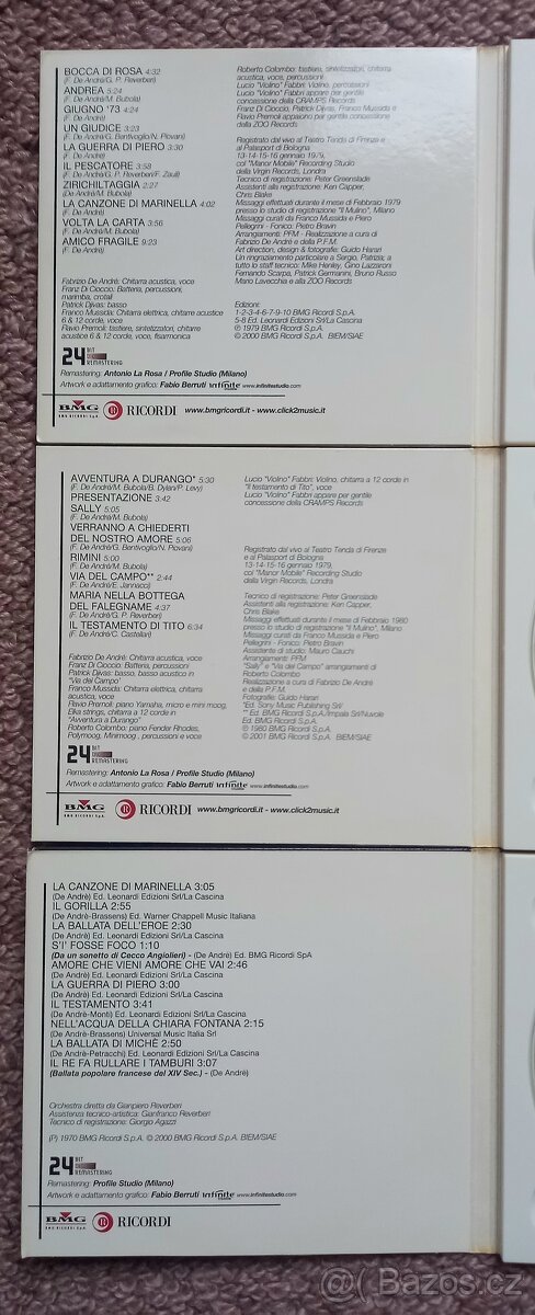 Set 3x CD Fabrizio de André (digipack) - 3