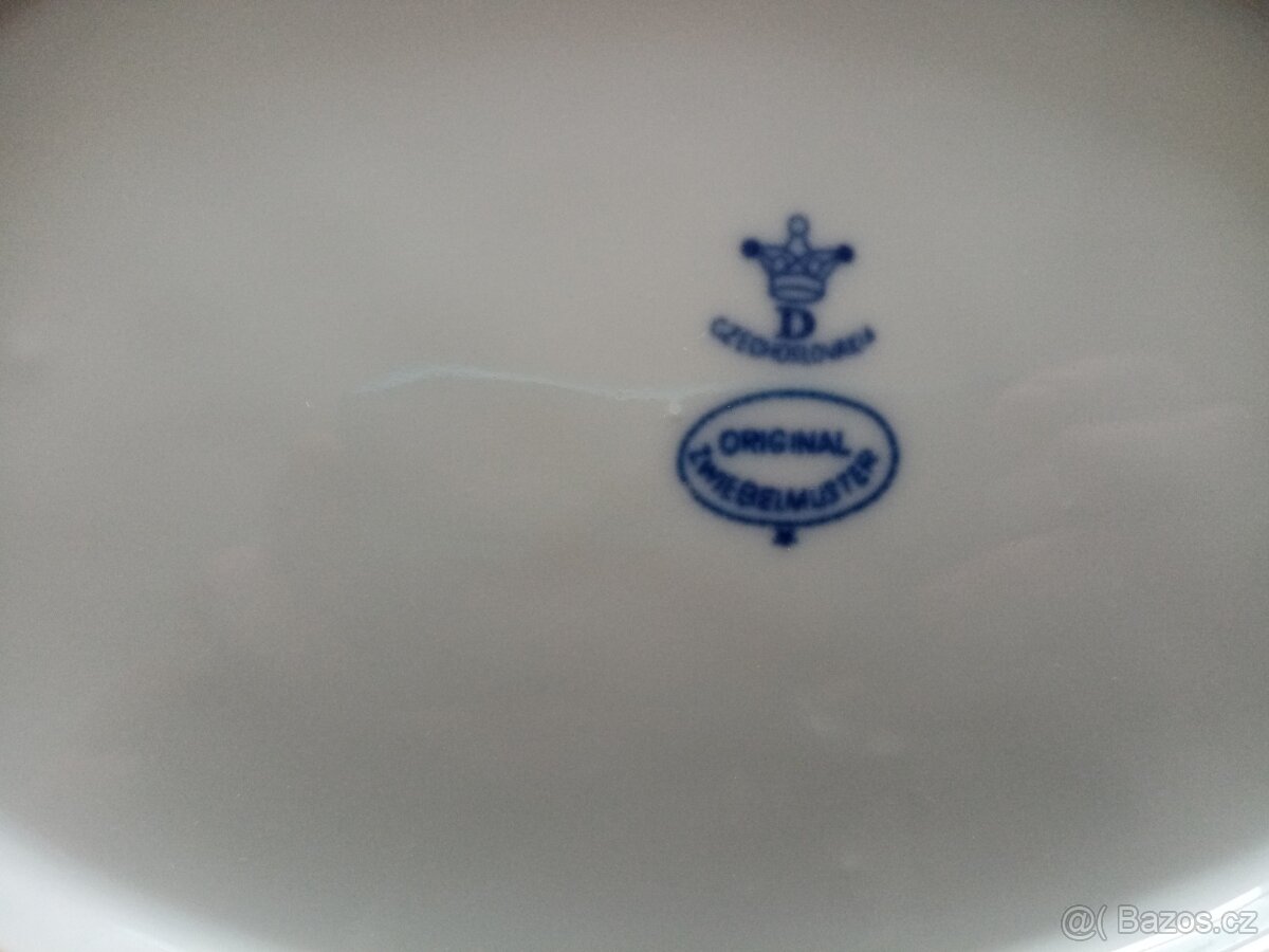 Starozitna miska a 6 dezertnich talirku - 3