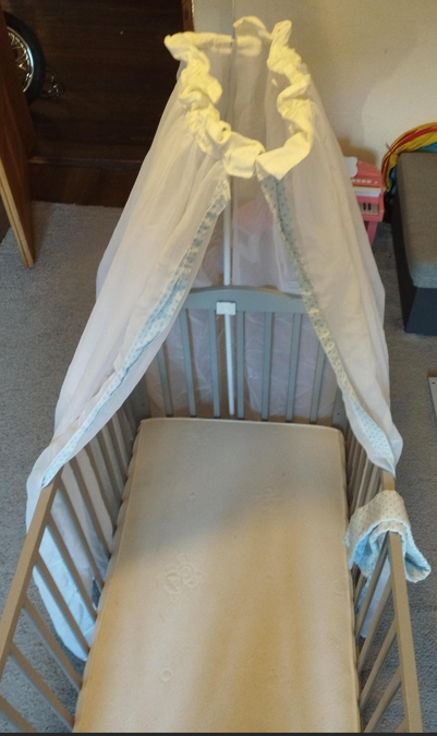 Dětská postýlka s matrací a nebesy - 3