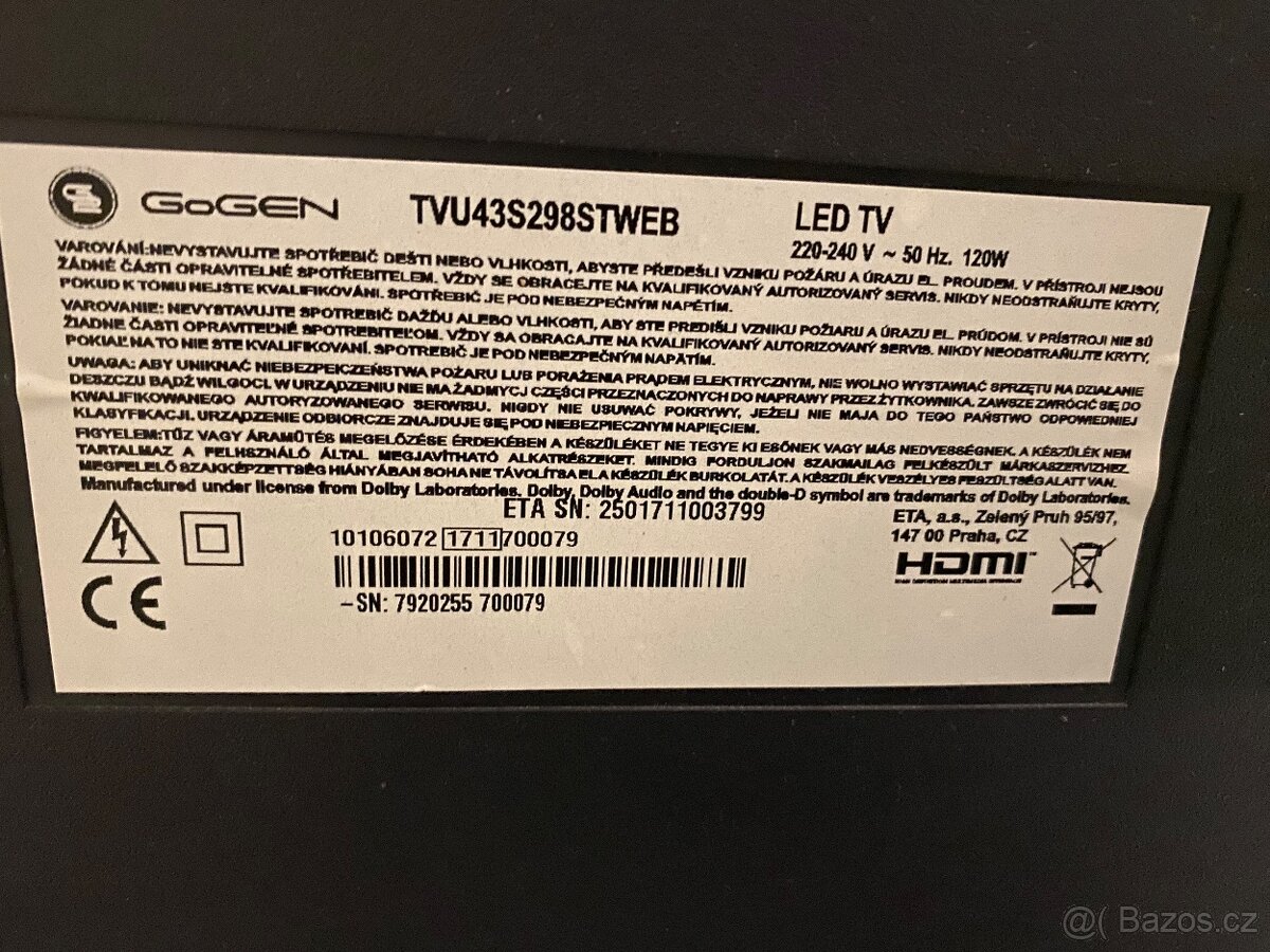 Za odvoz TV GoGEN - 3