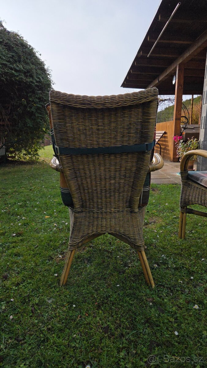 4x Ratanové křeslo + polstr, 100% - cena jen 4900,- - 3