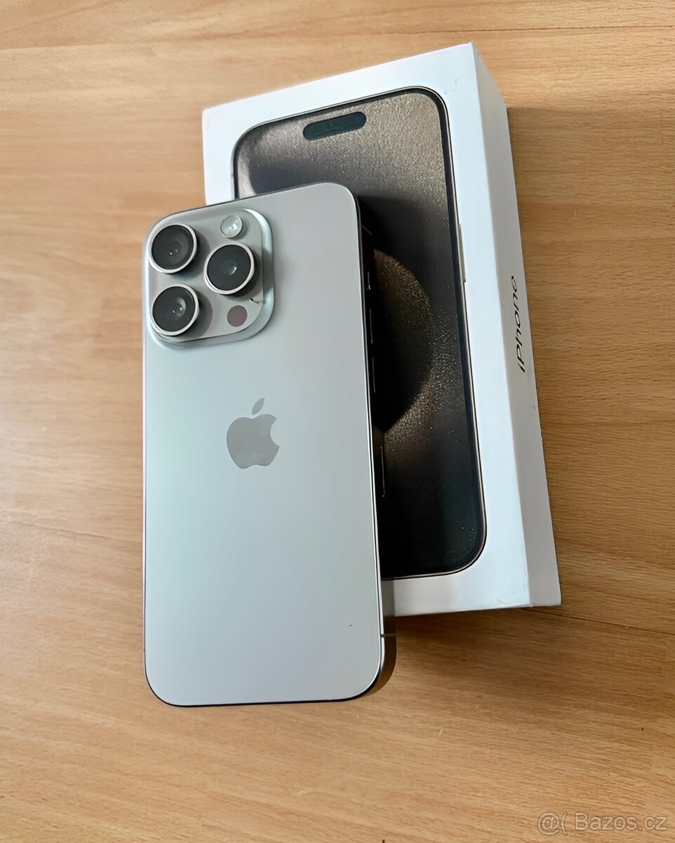 iPhone 15 Pro Natural Titanium BATERIE 100% TOP - 3