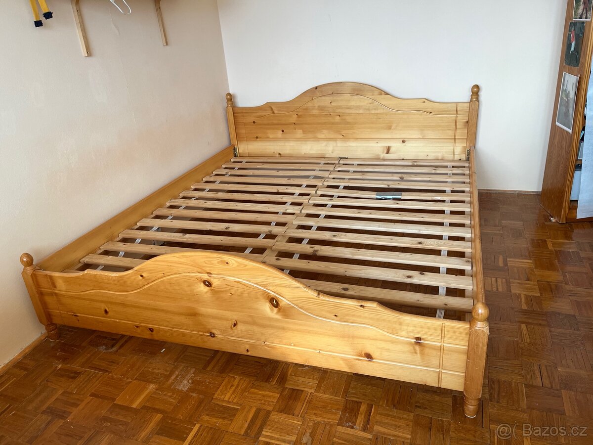 Manželská postel z masivu vč. roštů - 3