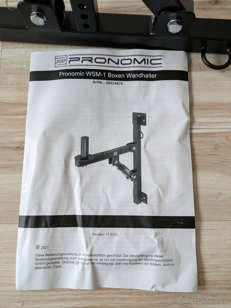 Nástěnný držák reproduktoru Pronomic WSM-1 Maximální podporo - 3