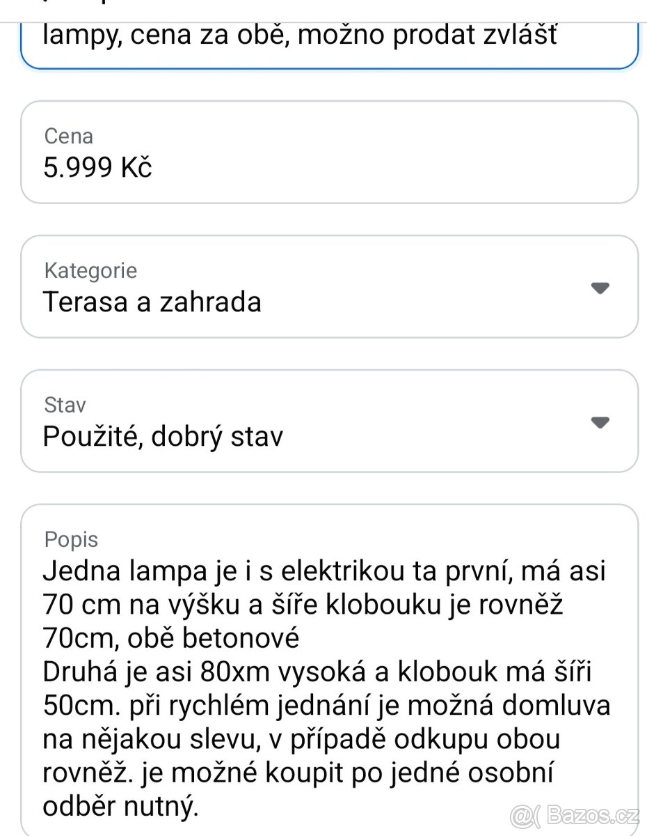 Zahradni dekorace japonske lampy beton i jednotlive - 3