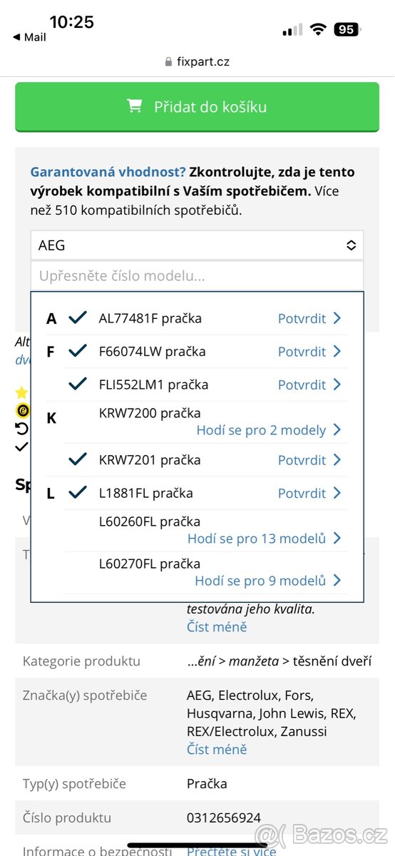 Tesneni dveri pracka AEG - nahradni dil - 3