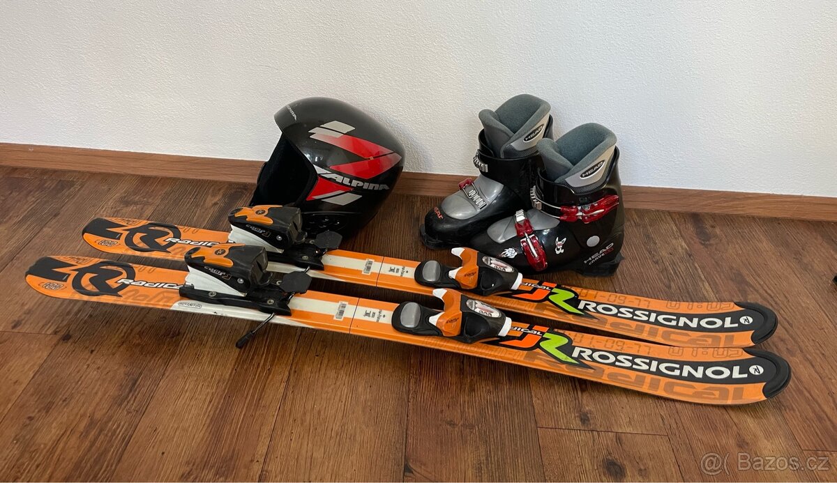 Dětské lyže Rossignol 100 cm, boty, helma. - 3