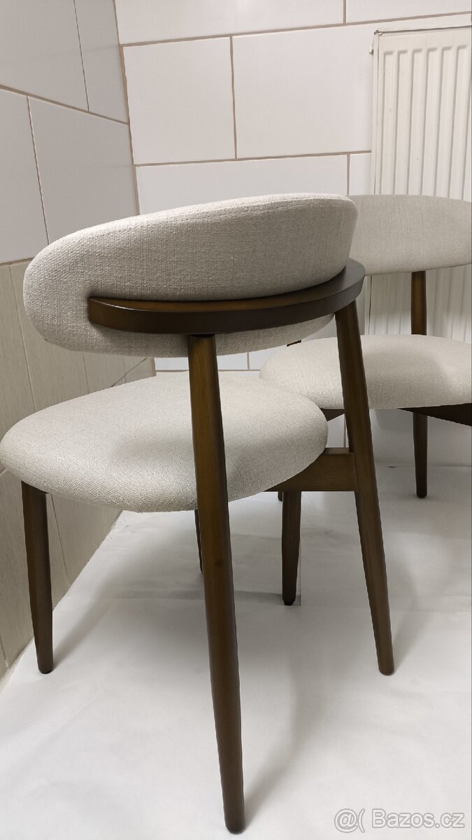 Elegantní jídelní židle COLAMY 4ks z masivu vintage styl - 3